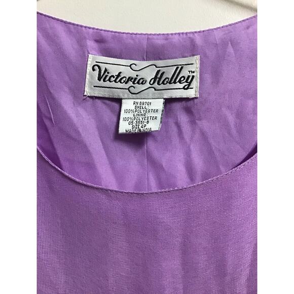 Victoria Holley Women's Purple Sleeveless Dress Size 4P - Picture 4 of 5